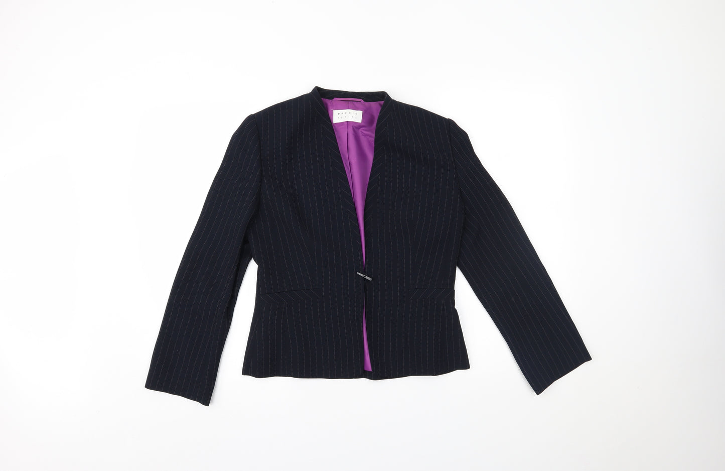 Precis Womens Black Pinstripe  Jacket Suit Jacket Size 8