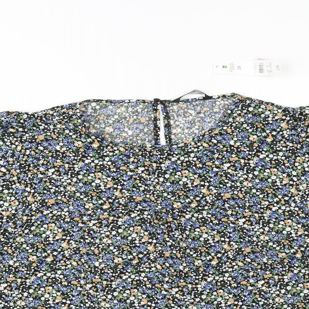 George Womens Multicoloured Floral  Basic Blouse Size 24