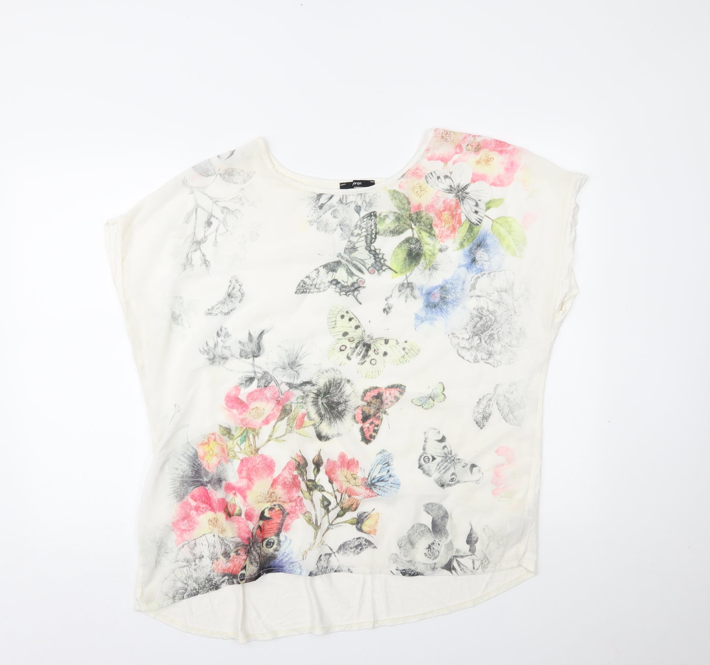 George Womens White Floral   T-Shirt Size 18