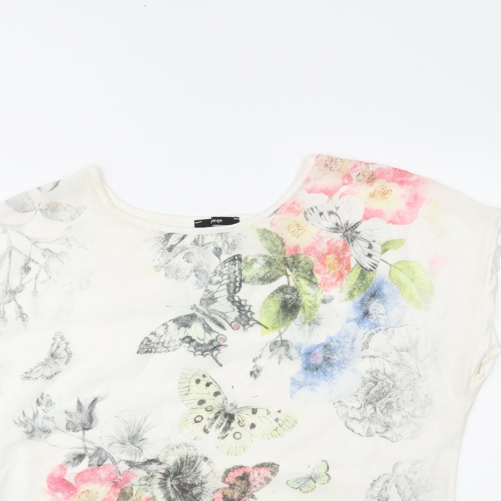George Womens White Floral   T-Shirt Size 18