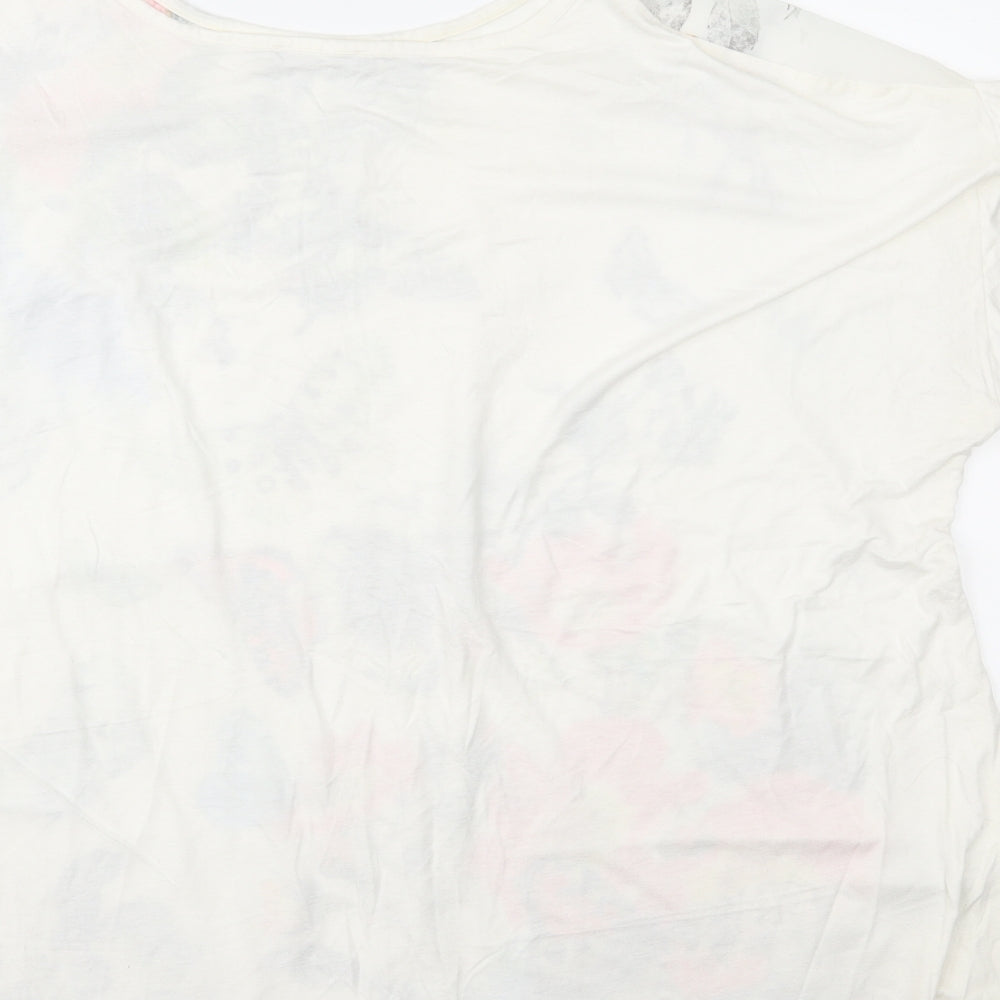 George Womens White Floral   T-Shirt Size 18