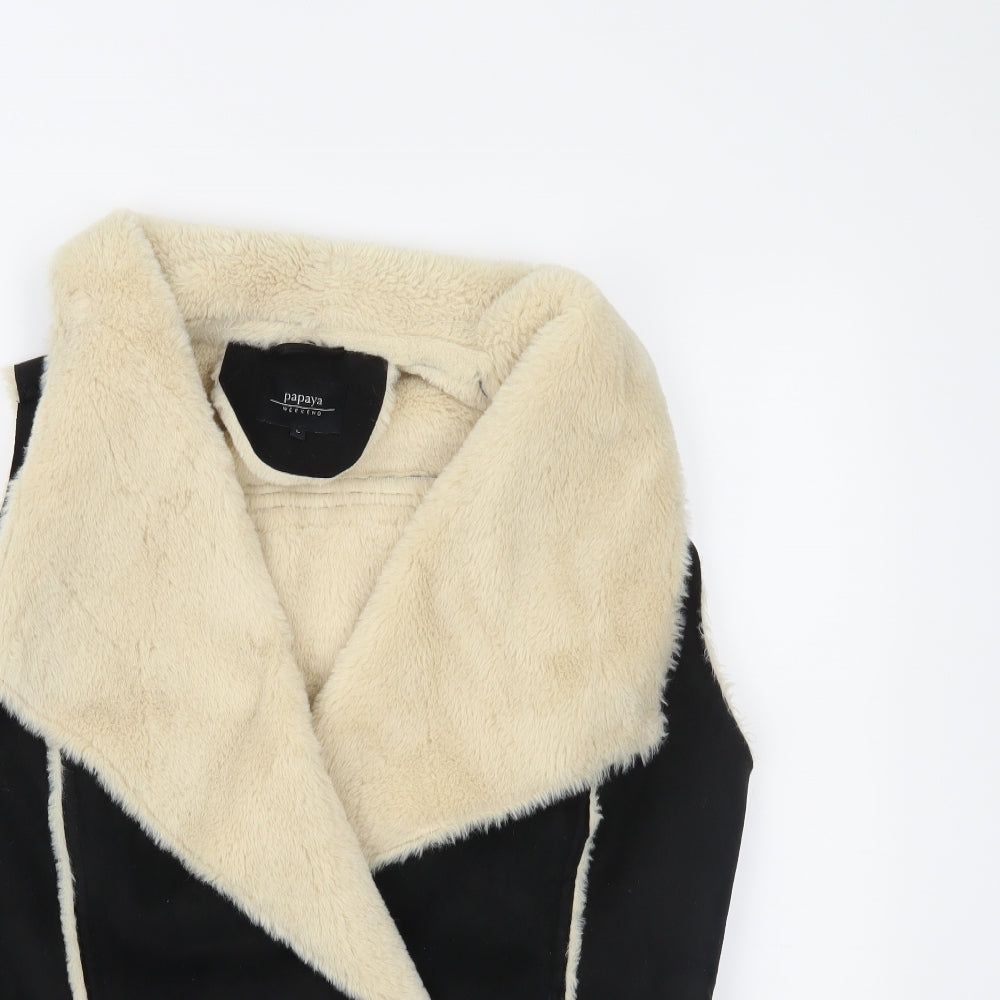Papaya Womens Black   Gilet Coat Size L