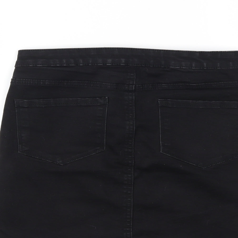 Primark Womens Black  Denim Mini Skirt Size 10