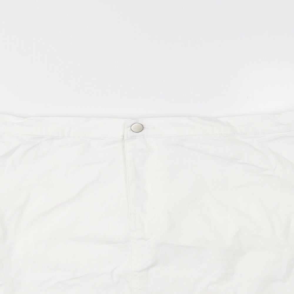 PRETTYLITTLETHING Womens White  Denim Mini Skirt Size 18
