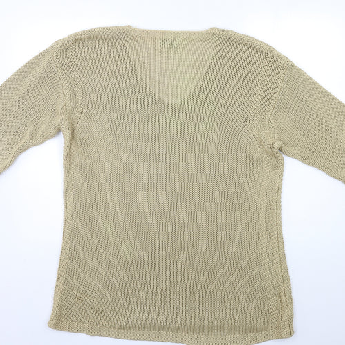 Benetton Womens Beige   Pullover Jumper Size M
