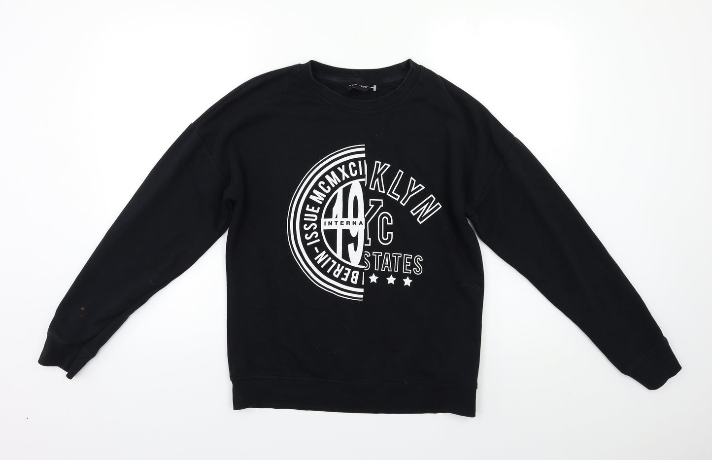 New Look Womens Black   Pullover Sweatshirt Size 10