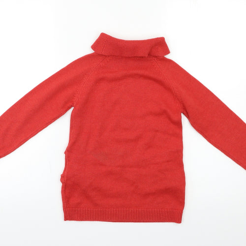 Vertbaudet Girls Red   Pullover Jumper Size 5 Years  - Butterflies