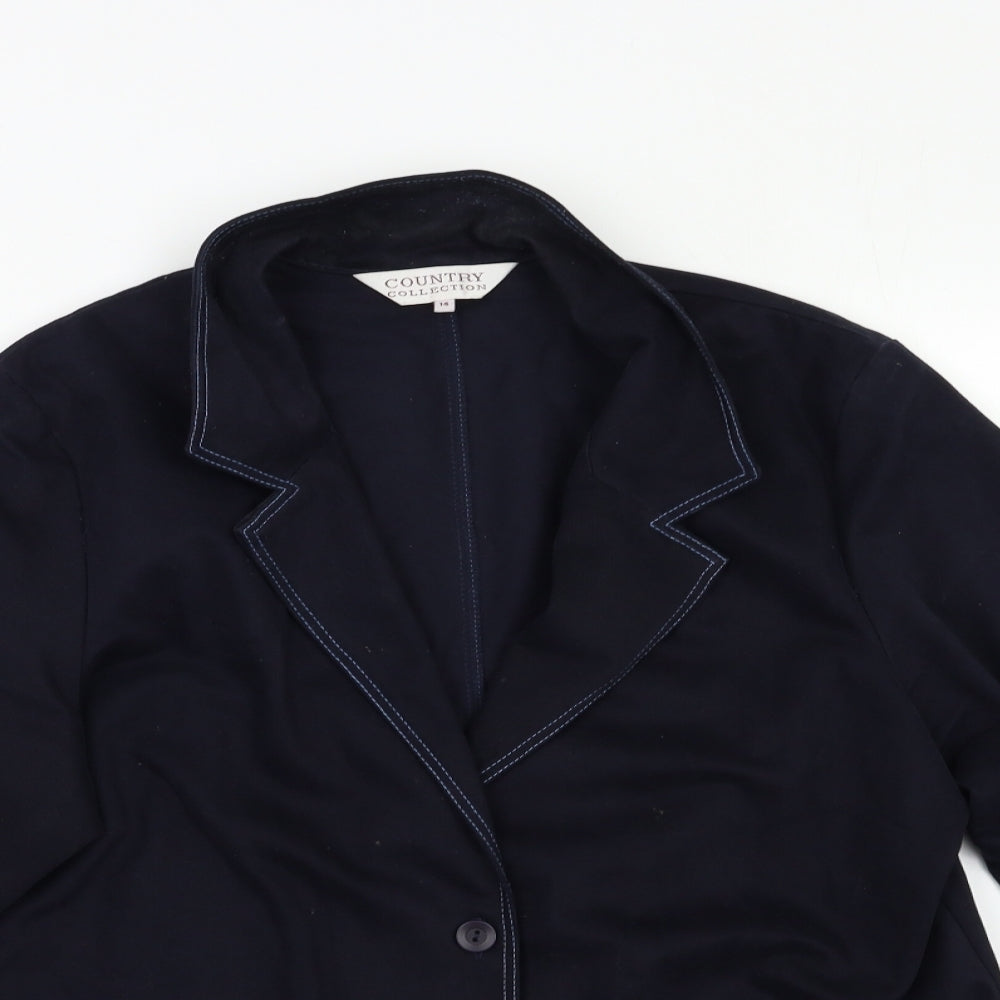 Country Collection Womens Blue   Jacket Blazer Size 14