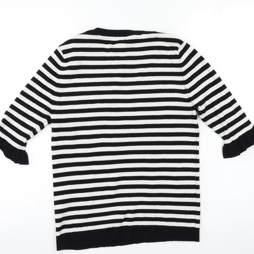 Debenhams Womens White Striped  Pullover Jumper Size 12