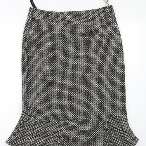 BHS Womens Black Check  Straight & Pencil Skirt Size 10
