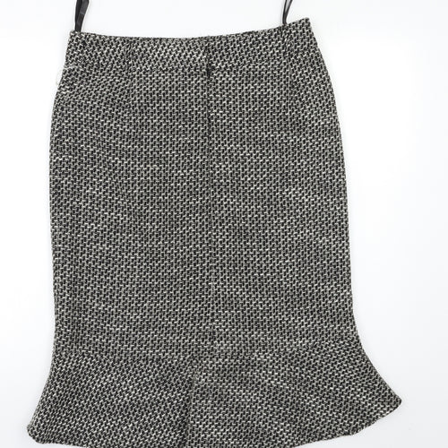 BHS Womens Black Check  Straight & Pencil Skirt Size 10