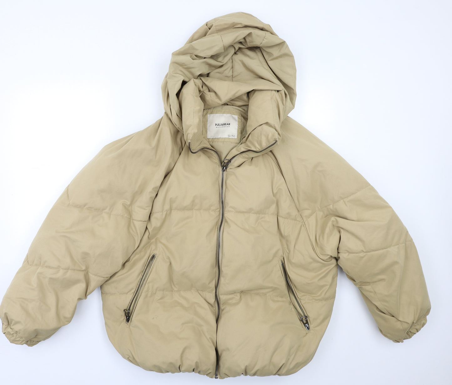 Pull & Bear Womens Beige   Puffer Jacket Jacket Size L