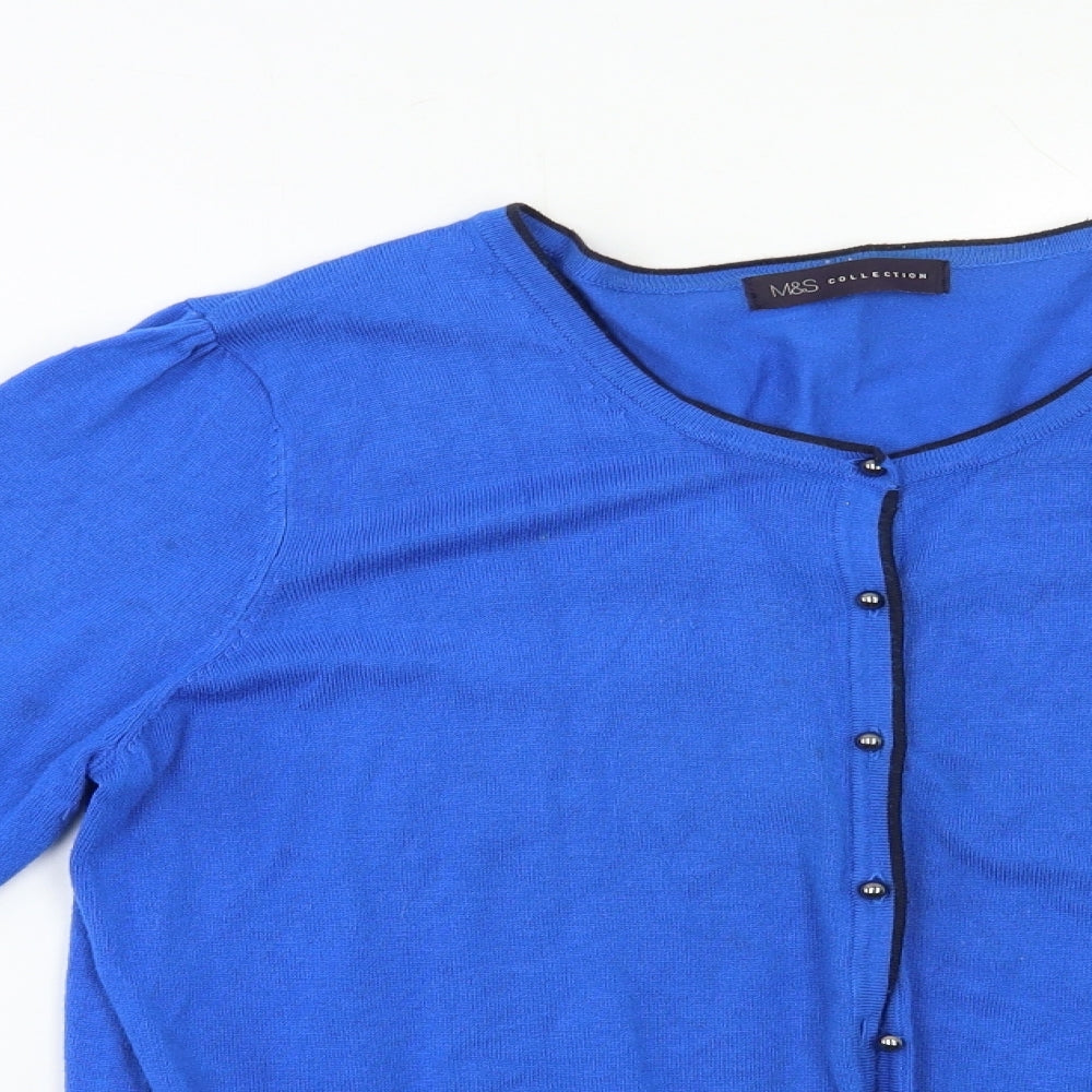 M&S Womens Blue   Cardigan Jumper Size 16