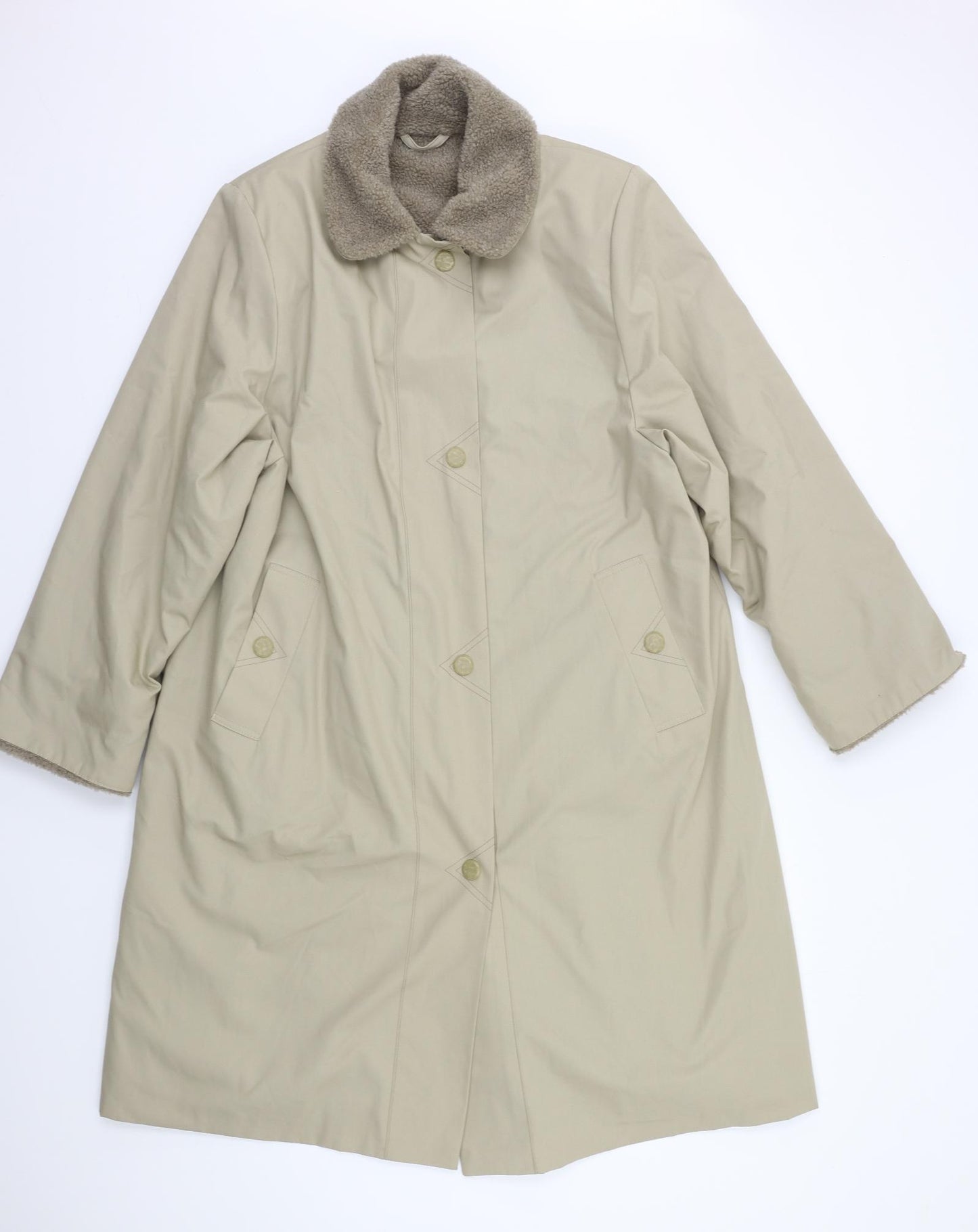 M&S Womens Beige   Overcoat Coat Size 14