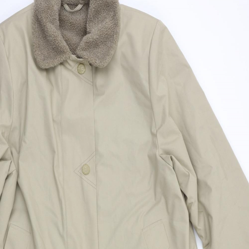M&S Womens Beige   Overcoat Coat Size 14