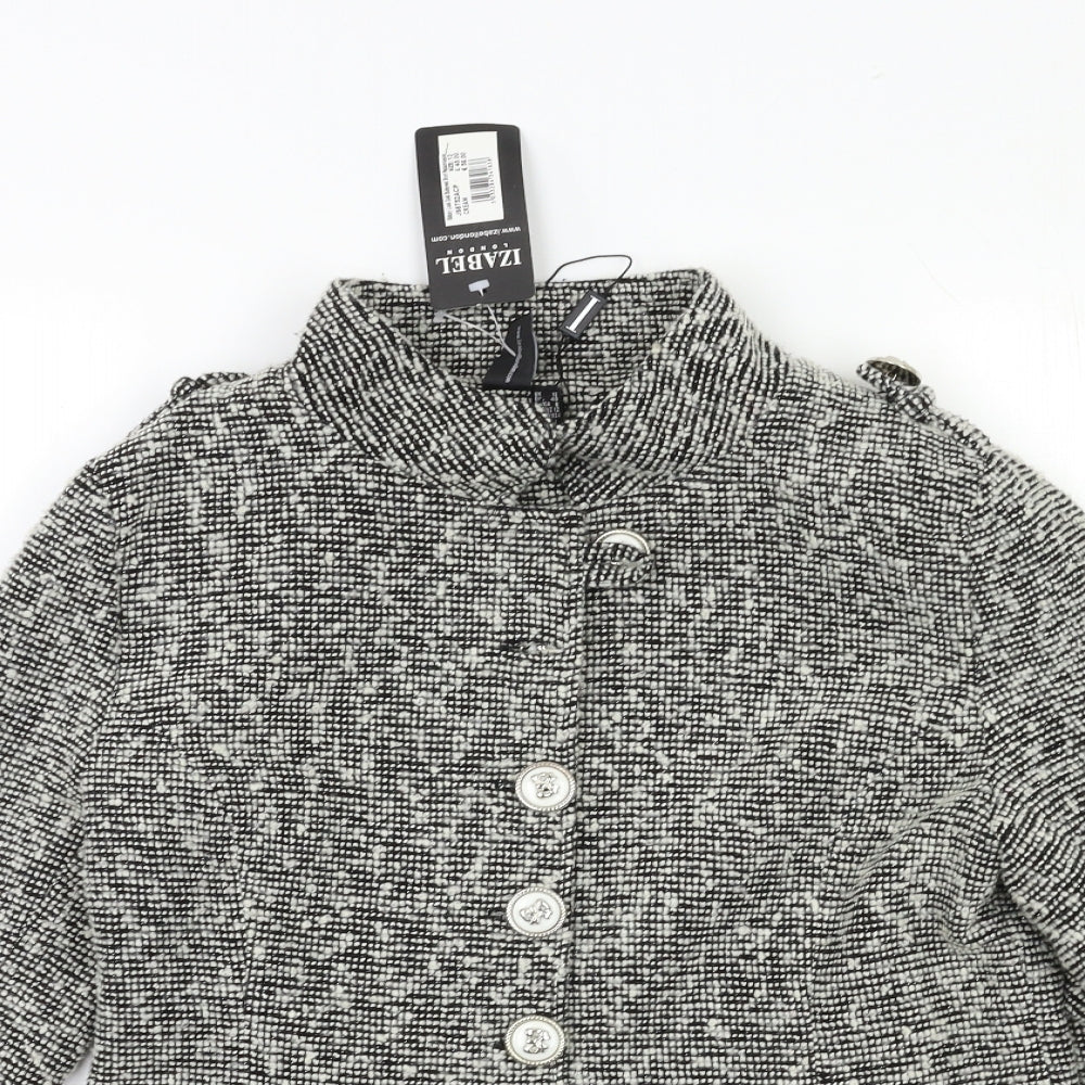 Izabel London Womens Grey Check  Jacket Blazer Size 12