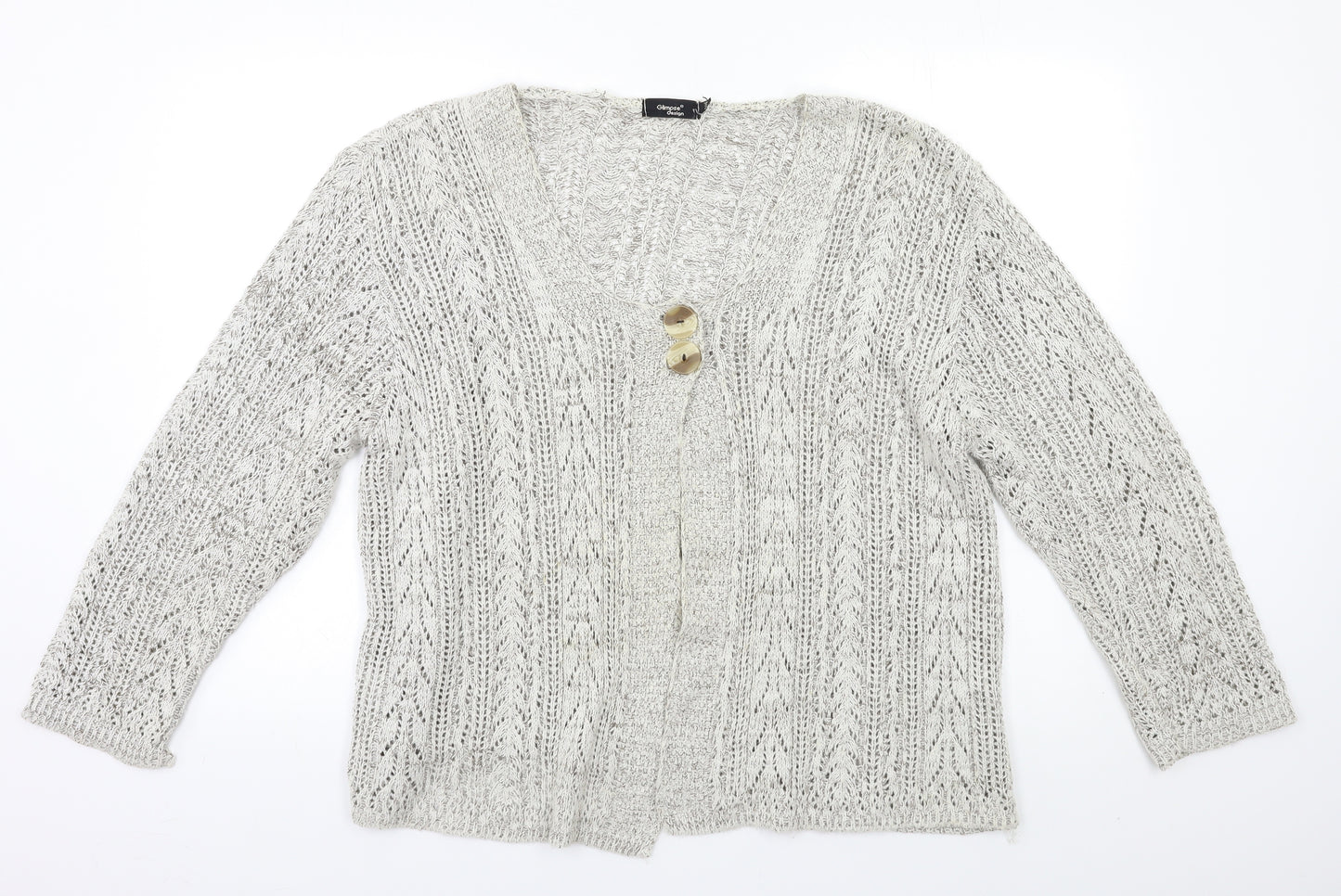 Glimpse Womens Beige   Cardigan Jumper Size L