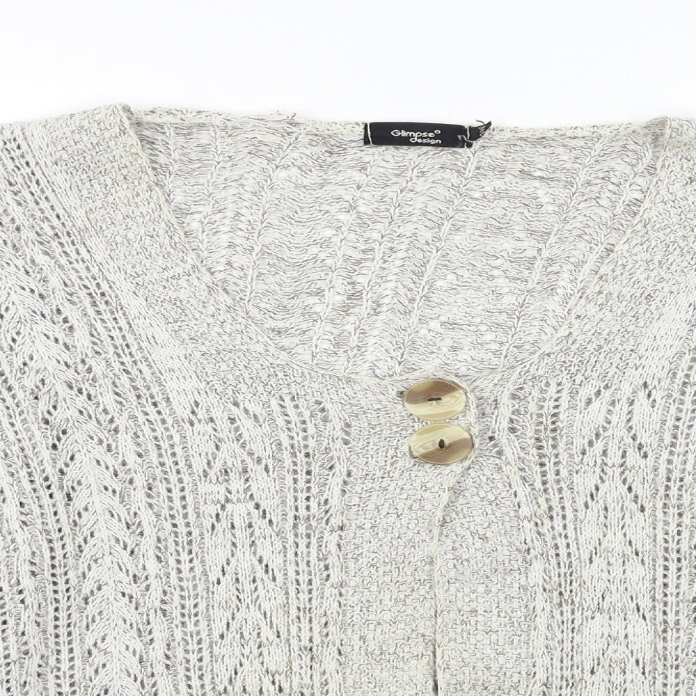 Glimpse Womens Beige   Cardigan Jumper Size L