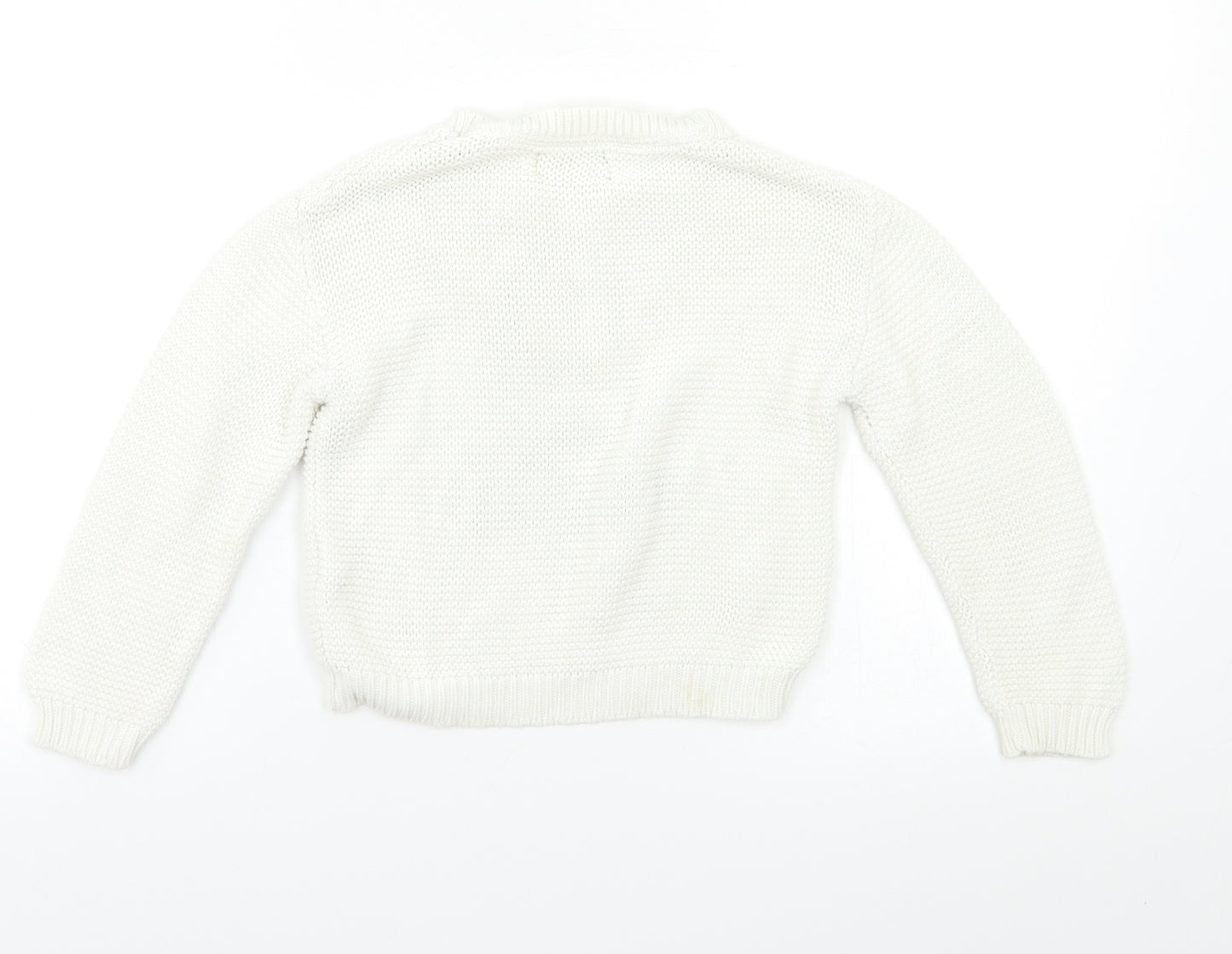 Zara Girls White   Pullover Jumper Size 4-5 Years