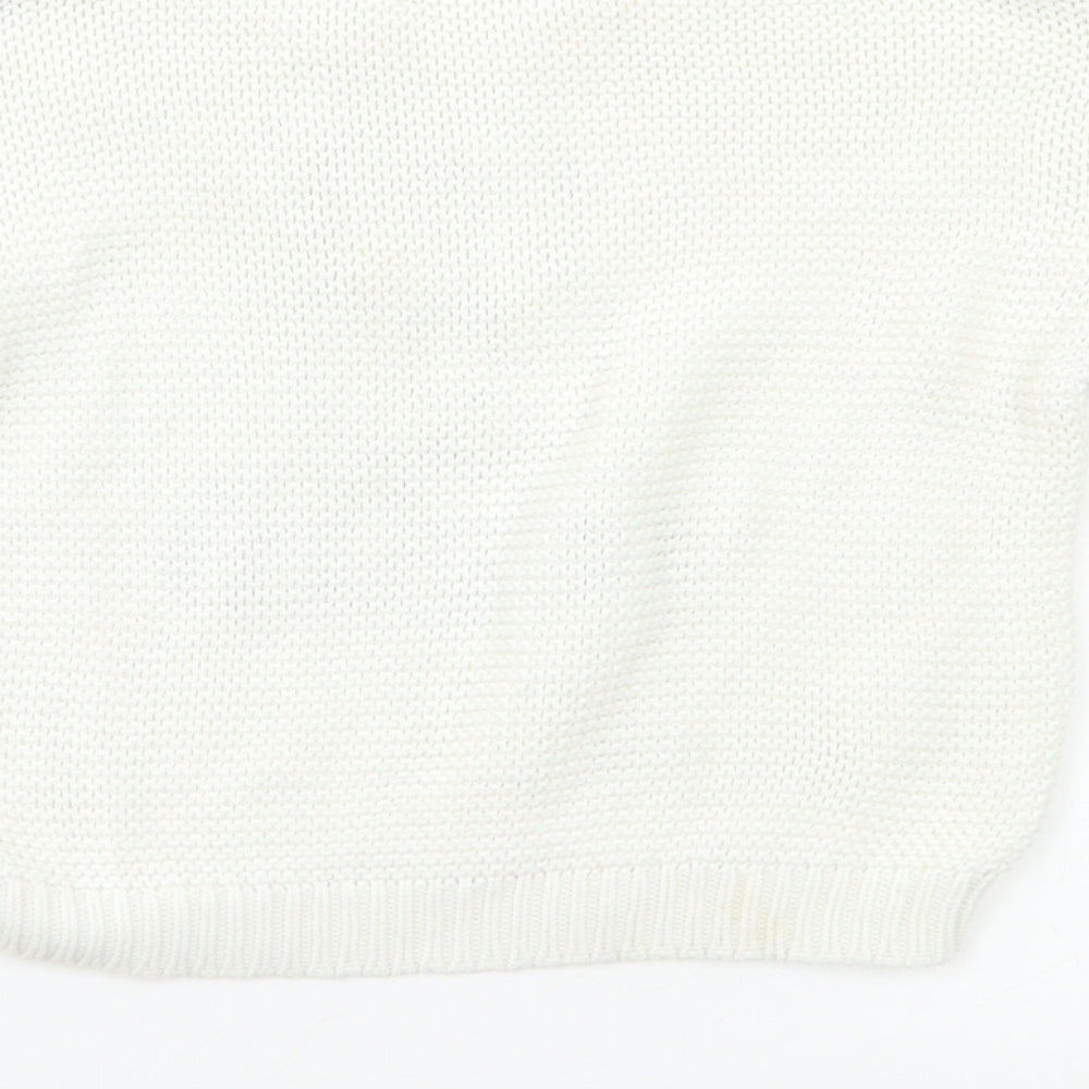 Zara Girls White   Pullover Jumper Size 4-5 Years