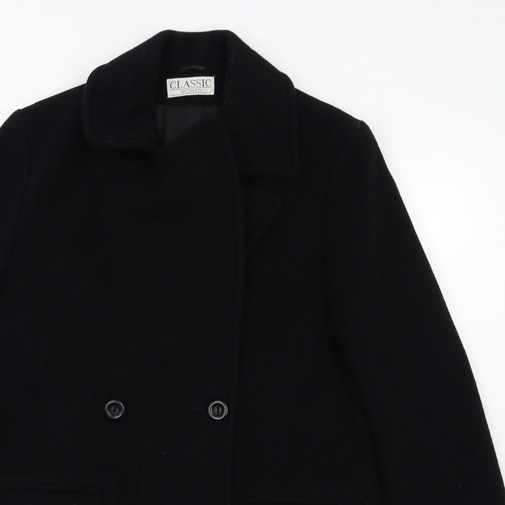 Classic Woman Womens Black   Overcoat Coat Size 10