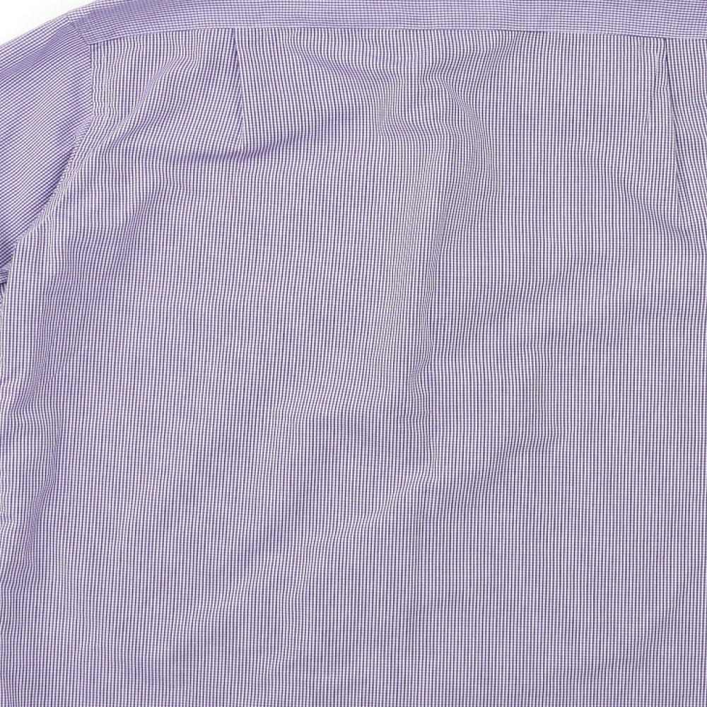 M&S Mens Blue Check   Dress Shirt Size 16