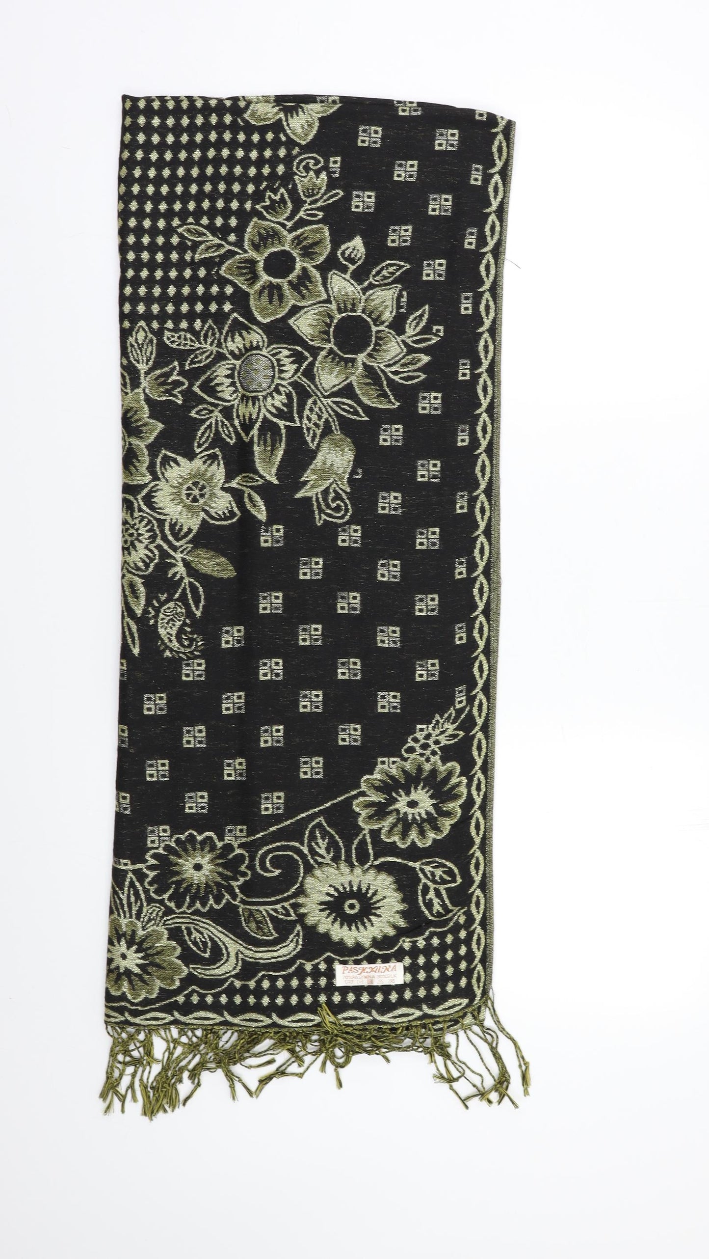 Pashmina Womens Green Floral   Shawl/Wrap