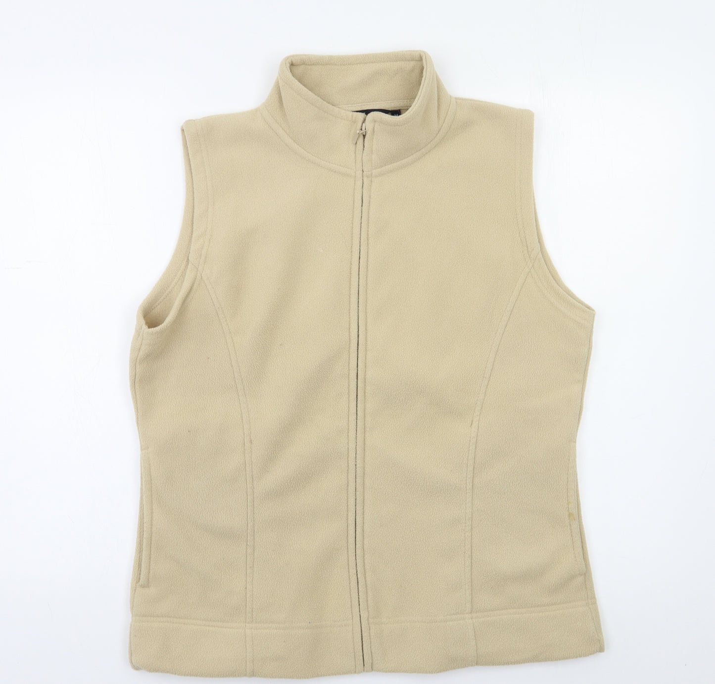 Isle Womens Beige  Fleece Vest Sweatshirt Size 16