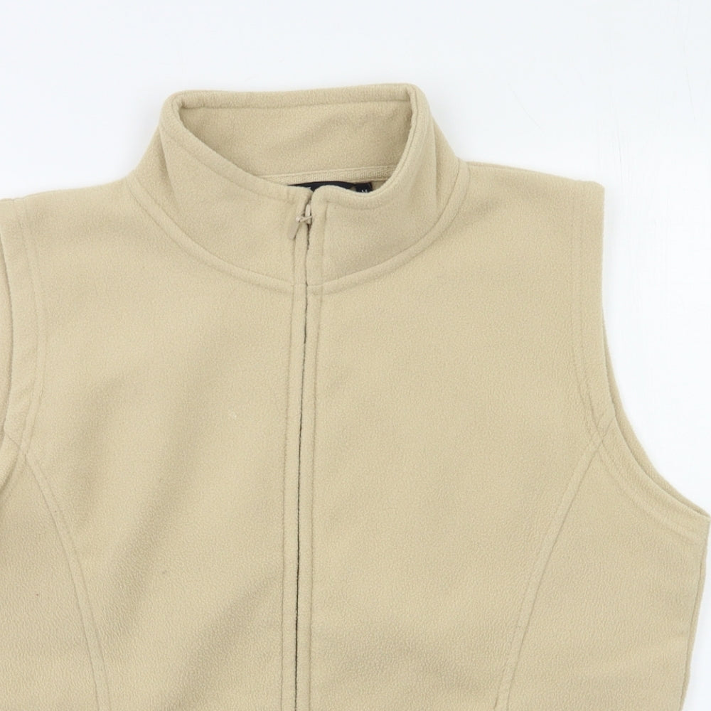 Isle Womens Beige  Fleece Vest Sweatshirt Size 16