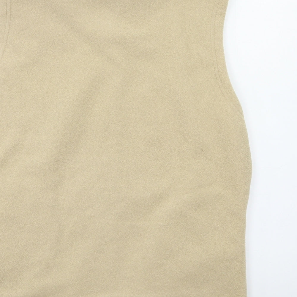 Isle Womens Beige  Fleece Vest Sweatshirt Size 16