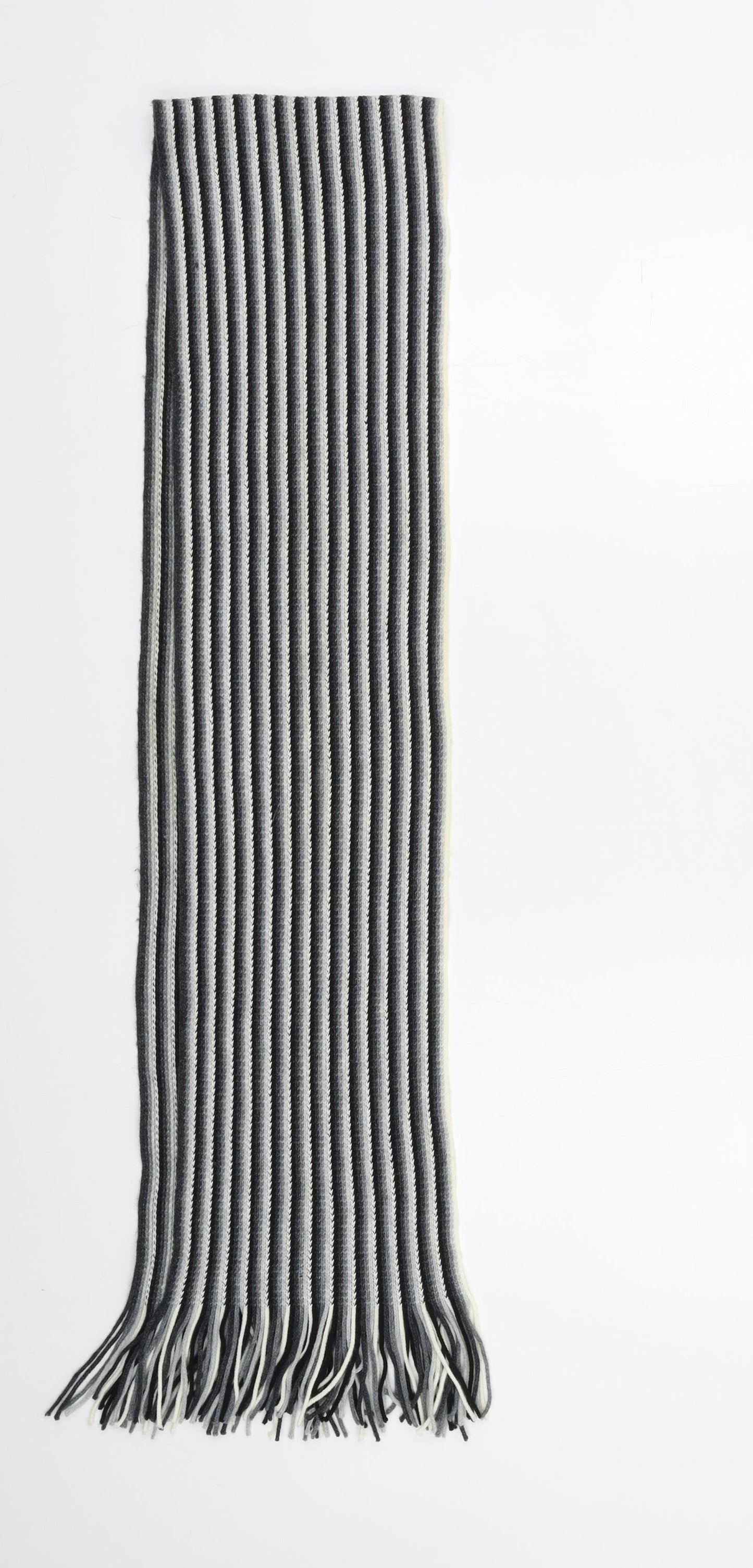 Preworn Mens Grey Striped  Scarf  Size Regular