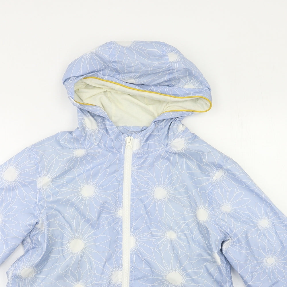 Nutmeg Girls Blue Geometric  Rain Coat Coat Size 11 Years