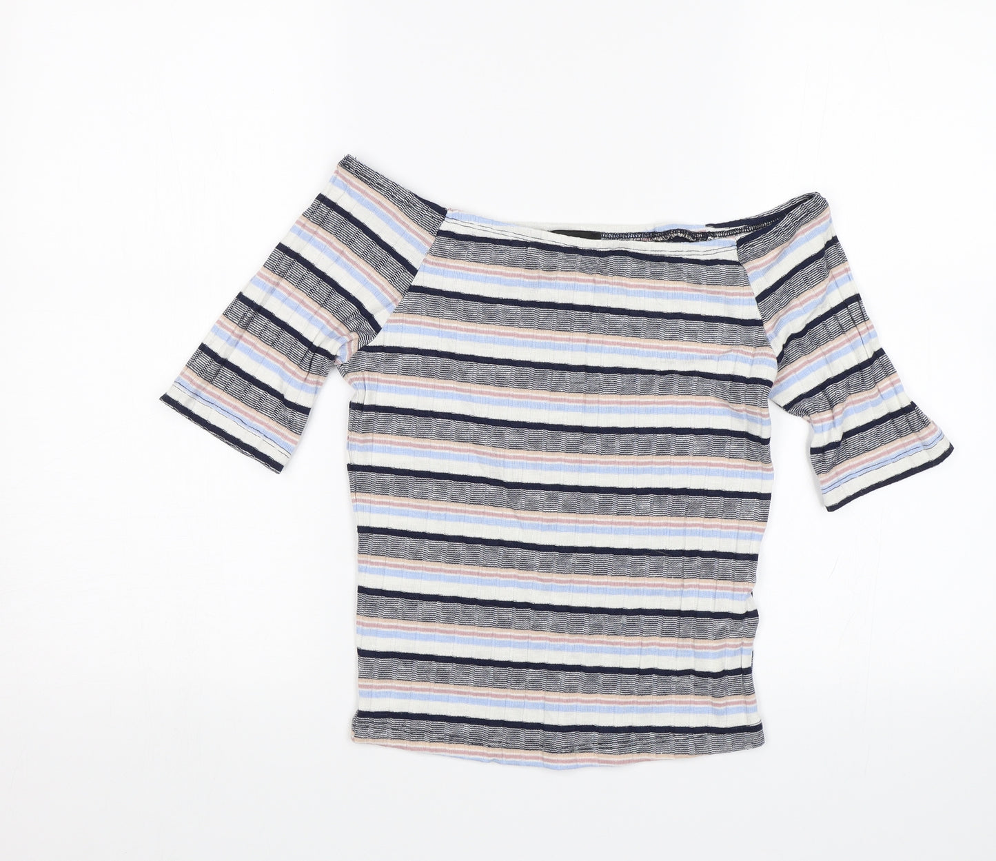 New Look Womens Blue Striped  Basic Blouse Size 12