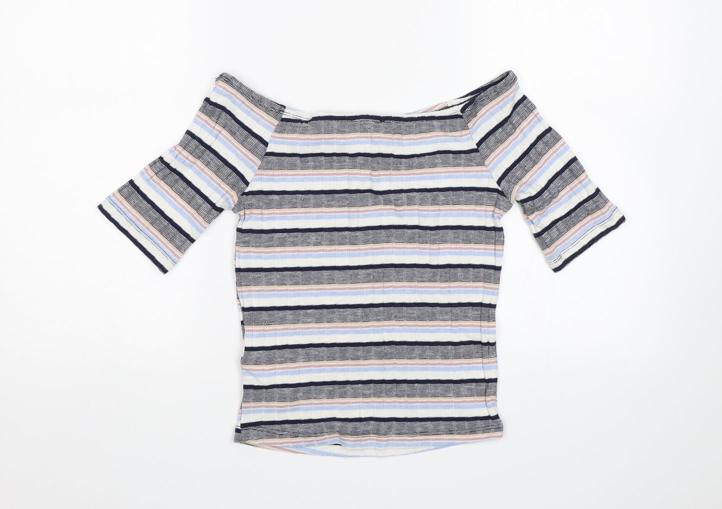 New Look Womens Blue Striped  Basic Blouse Size 12