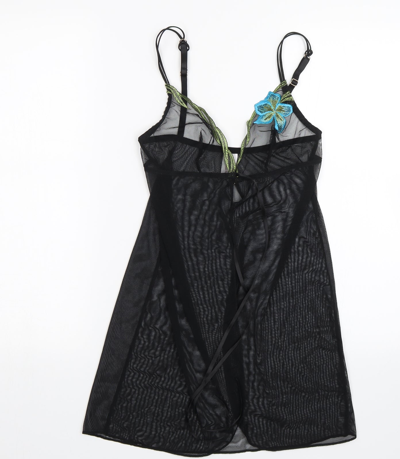 Ann Summers Womens Black Floral  Top Pyjama Top Size 10