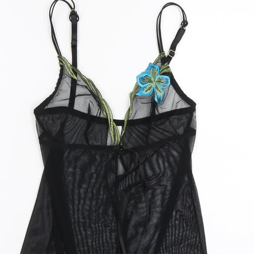 Ann Summers Womens Black Floral  Top Pyjama Top Size 10