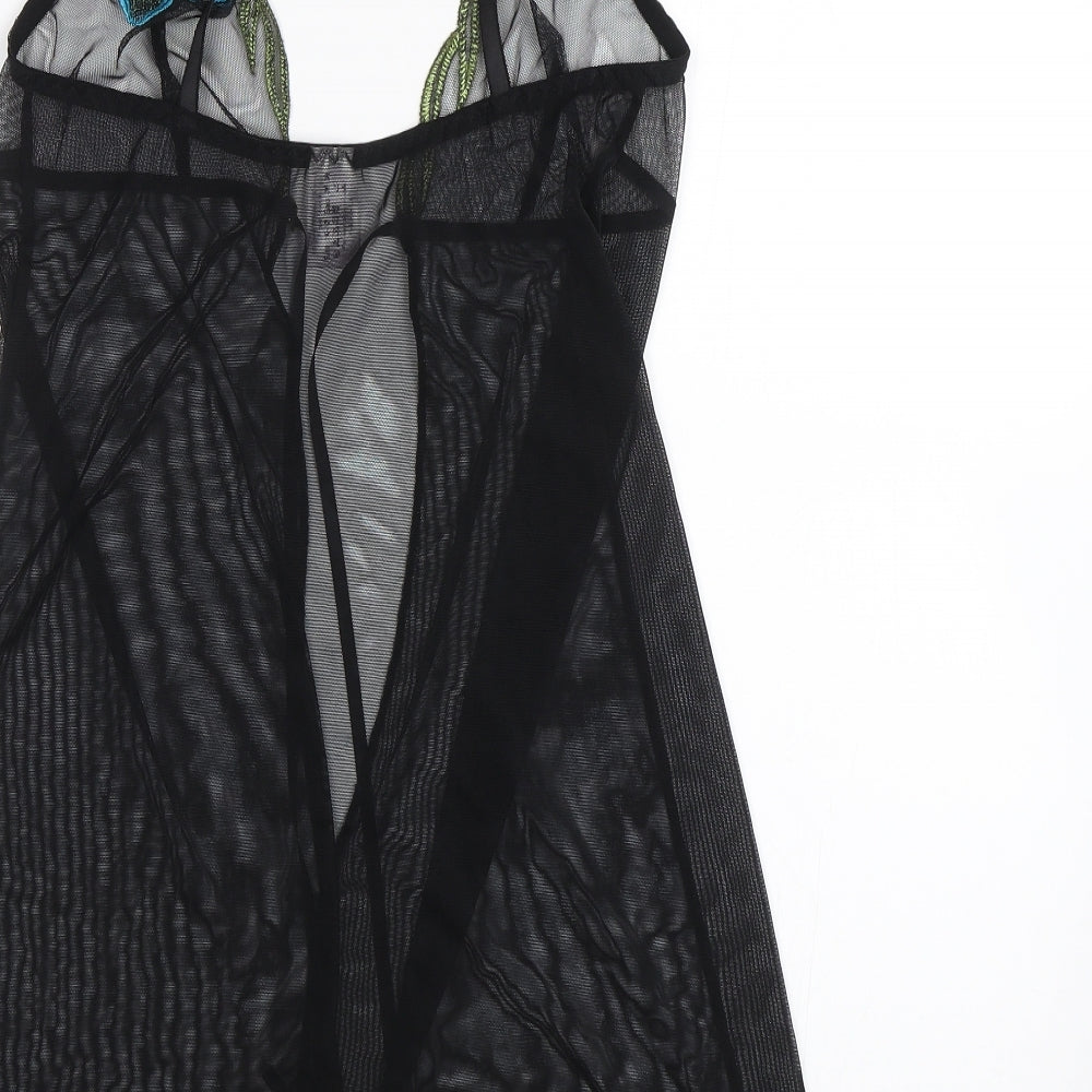 Ann Summers Womens Black Floral  Top Pyjama Top Size 10
