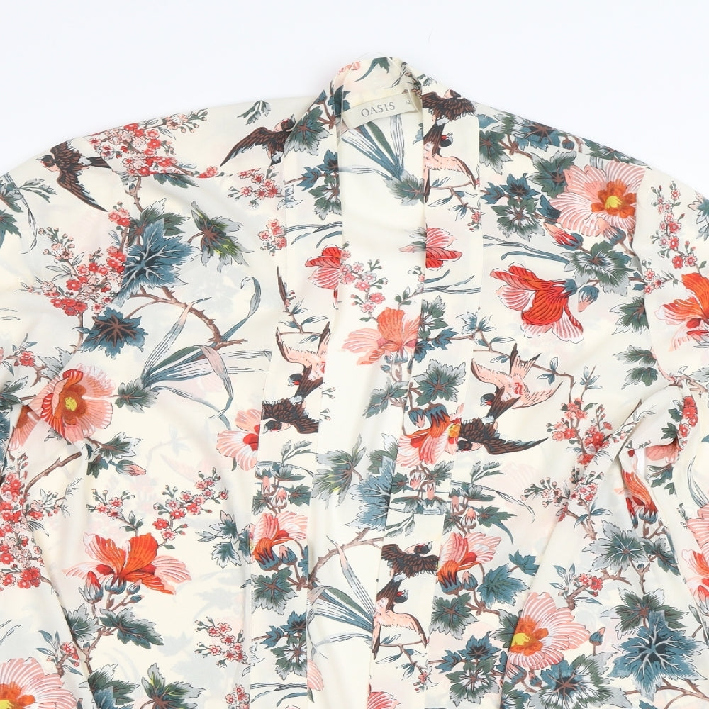 Oasis Womens Beige Floral  Kimono Gown Size 12