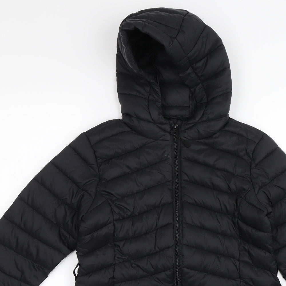 M&S Girls Black   Parka Jacket Size 8-9 Years
