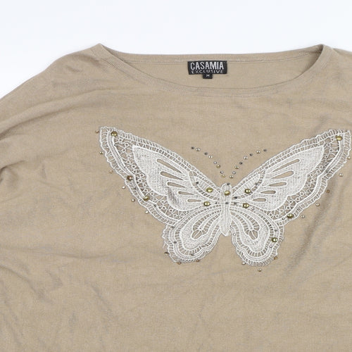Casamia Womens Brown   Pullover Jumper Size M  - Butterfly