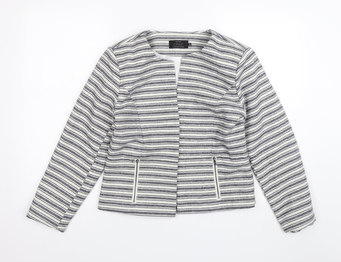 Only Womens Blue Striped  Jacket  Size 12