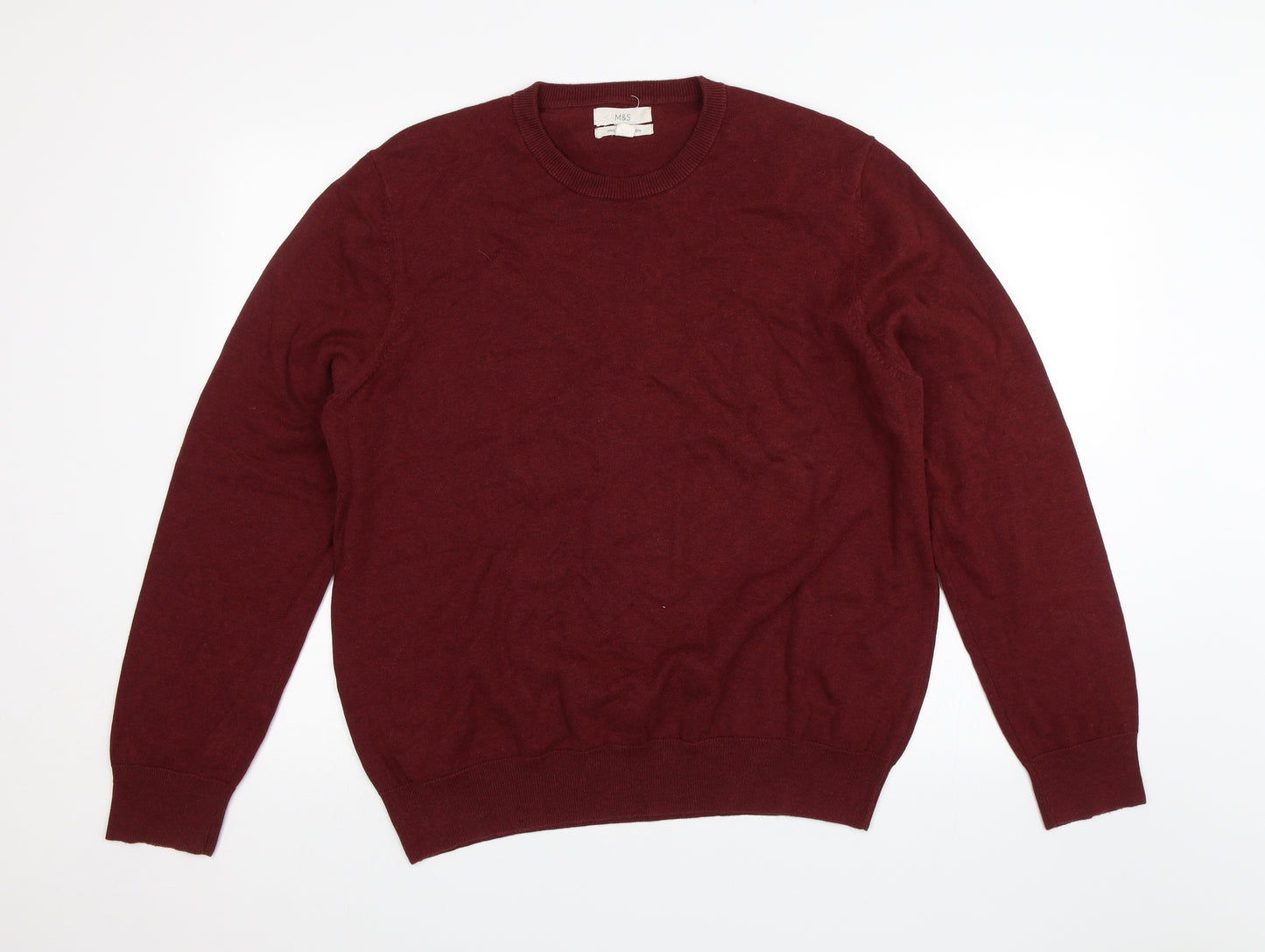 M&S Mens Red   Pullover Jumper Size XL