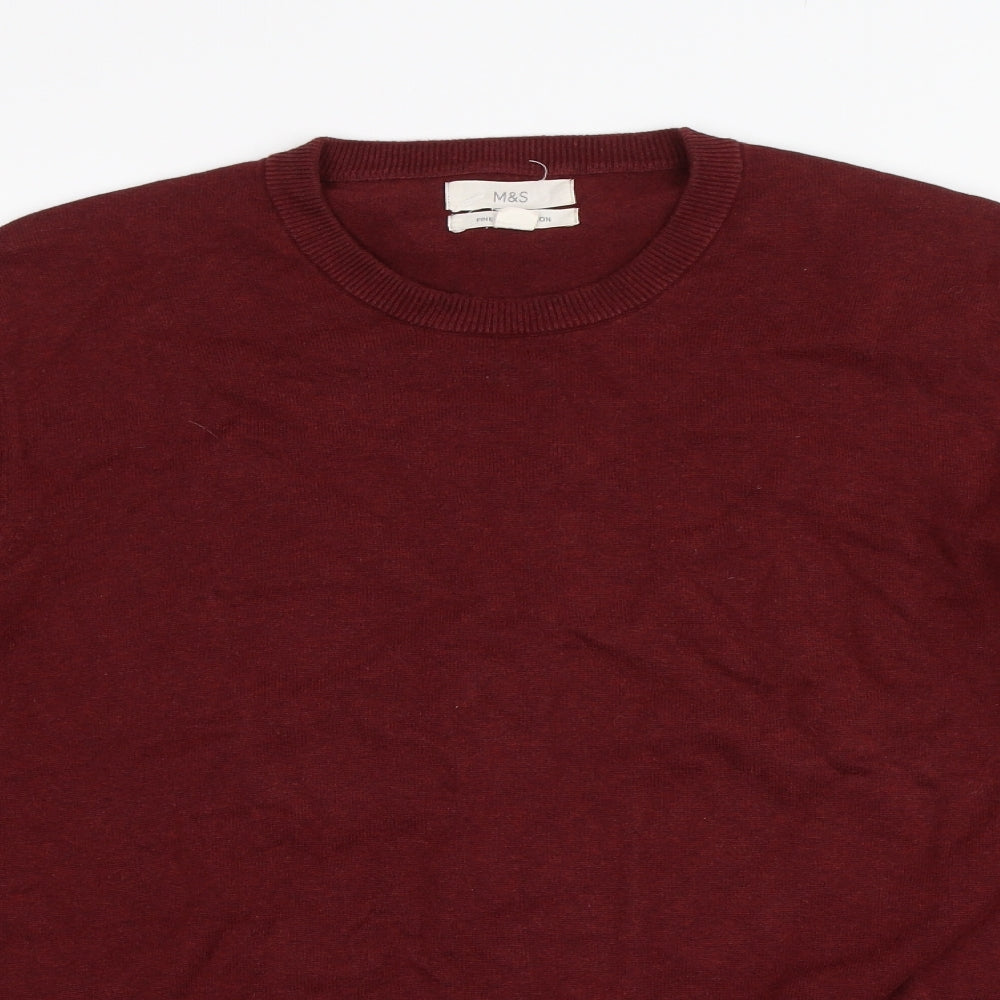 M&S Mens Red   Pullover Jumper Size XL