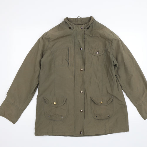 Casual Comfort Womens Green   Windbreaker Jacket Size 14