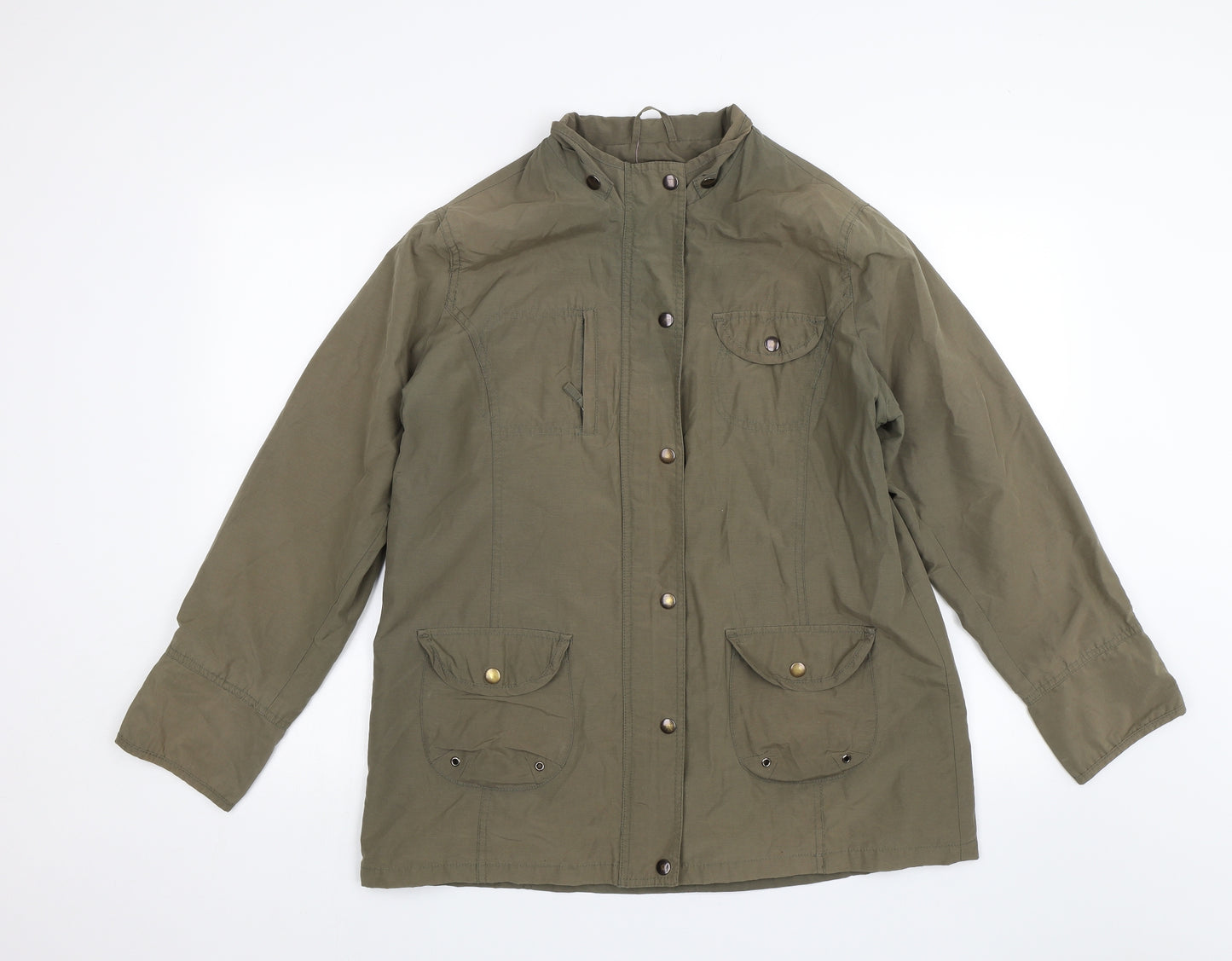 Casual Comfort Womens Green   Windbreaker Jacket Size 14