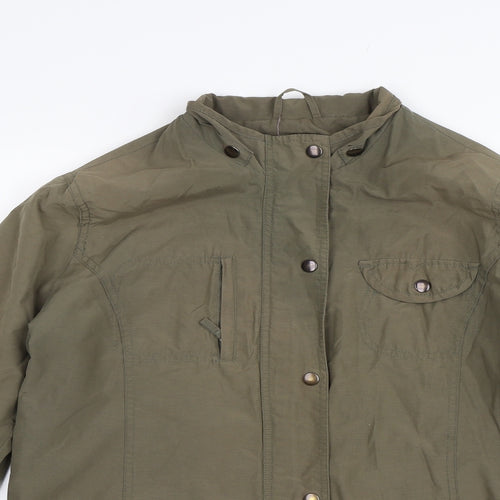 Casual Comfort Womens Green   Windbreaker Jacket Size 14