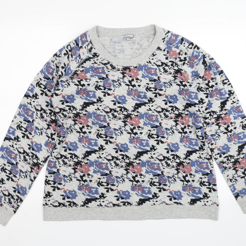 Loungewear Womens Grey Floral  Pullover Jumper Size M
