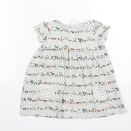 Mini Club Baby Grey Floral  Shift  Size 9-12 Months
