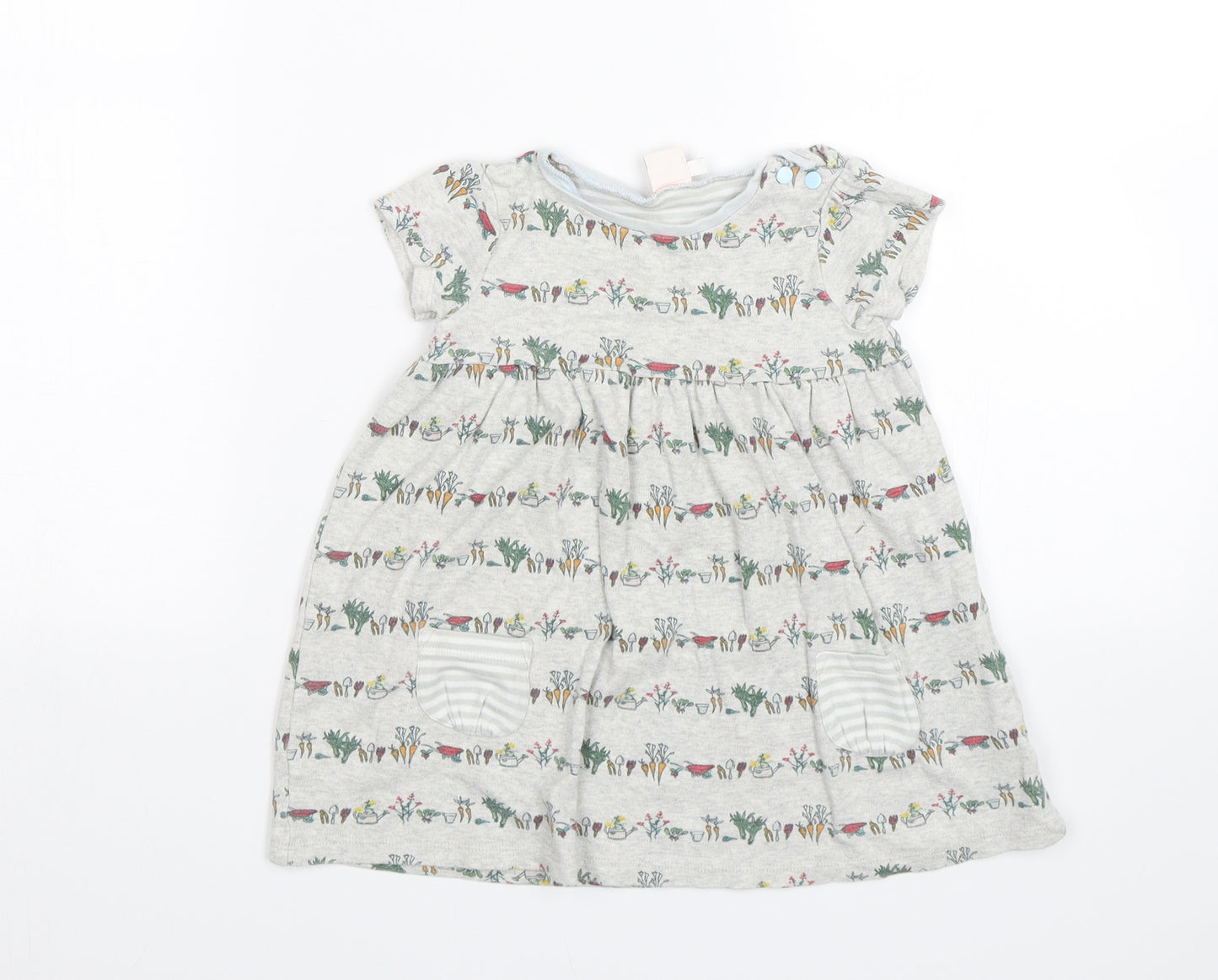 Mini Club Baby Grey Floral  Shift  Size 9-12 Months