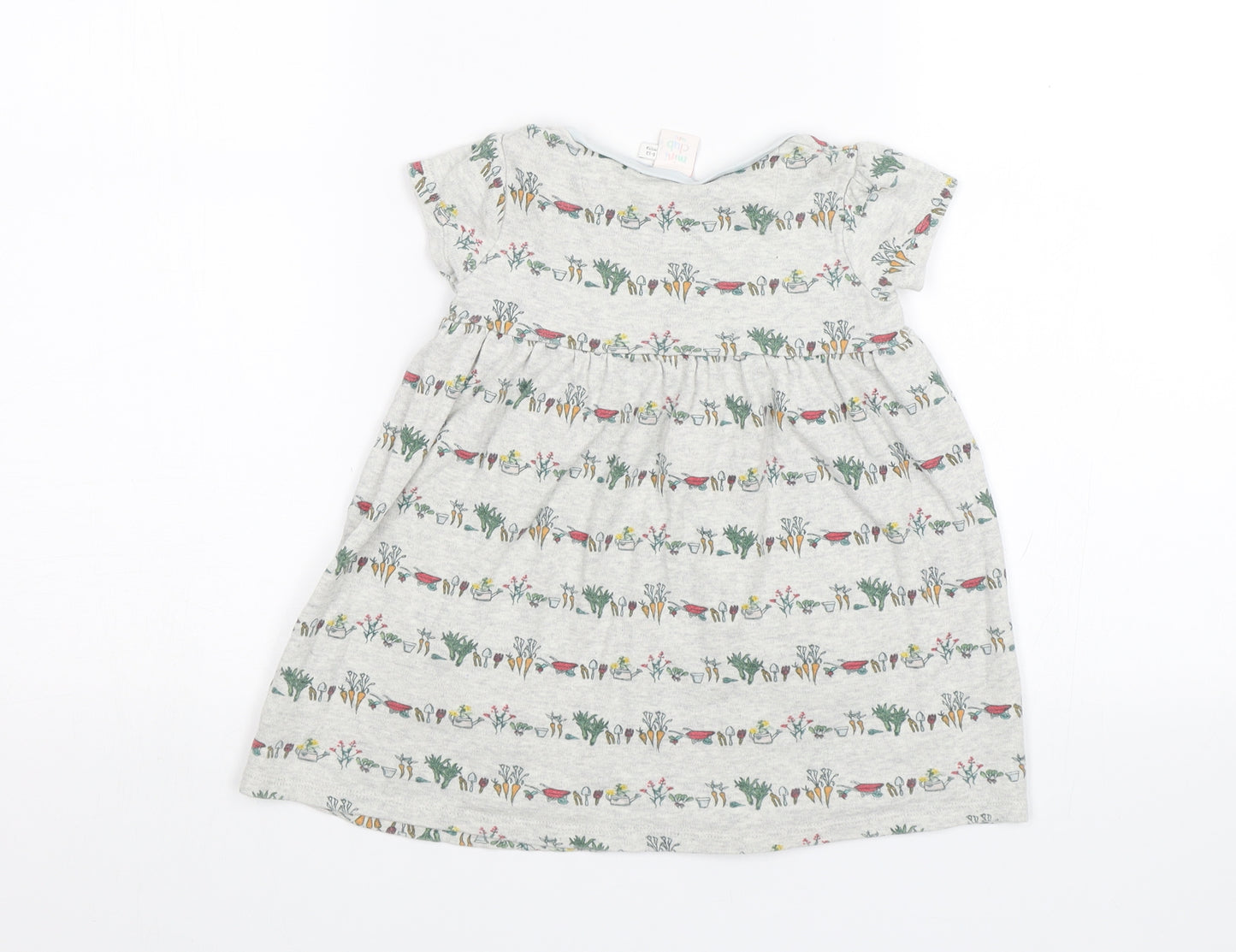 Mini Club Baby Grey Floral  Shift  Size 9-12 Months